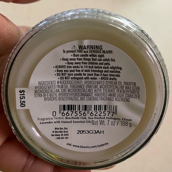 NWT Bath & Body Works Single Wick Candle OCEAN DRIFTWOOD - Picture 4 of 4